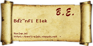 Bánfi Elek névjegykártya